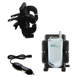 Gomadic Motorola V150 Auto Vent Holder with Car Charger - Uses TipExchange