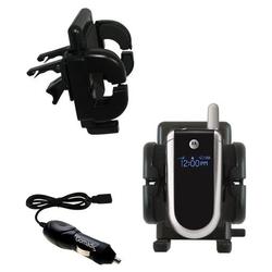 Gomadic Motorola V180 Auto Vent Holder with Car Charger - Uses TipExchange