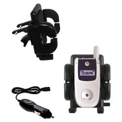 Gomadic Motorola V220 Auto Vent Holder with Car Charger - Uses TipExchange