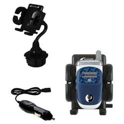 Gomadic Motorola V226 Auto Cup Holder with Car Charger - Uses TipExchange