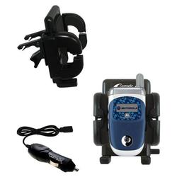 Gomadic Motorola V226 Auto Vent Holder with Car Charger - Uses TipExchange