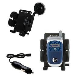 Gomadic Motorola V226 Auto Windshield Holder with Car Charger - Uses TipExchange