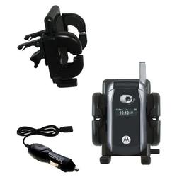 Gomadic Motorola V266 Auto Vent Holder with Car Charger - Uses TipExchange