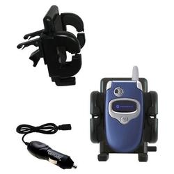 Gomadic Motorola V300 Auto Vent Holder with Car Charger - Uses TipExchange