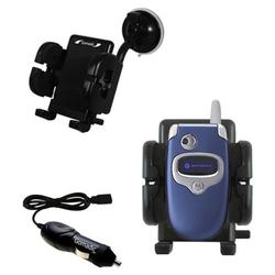 Gomadic Motorola V300 Auto Windshield Holder with Car Charger - Uses TipExchange