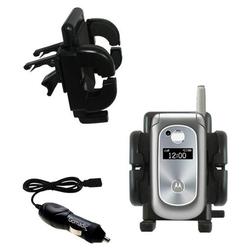 Gomadic Motorola V323i Auto Vent Holder with Car Charger - Uses TipExchange
