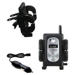 Gomadic Motorola V325 Auto Vent Holder with Car Charger - Uses TipExchange