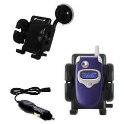 Gomadic Motorola V330 Auto Windshield Holder with Car Charger - Uses TipExchange