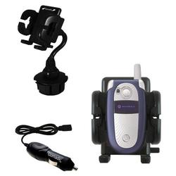 Gomadic Motorola V505 Auto Cup Holder with Car Charger - Uses TipExchange