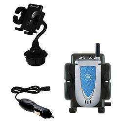 Gomadic Motorola V66 Auto Cup Holder with Car Charger - Uses TipExchange