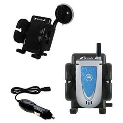 Gomadic Motorola V66 Auto Windshield Holder with Car Charger - Uses TipExchange