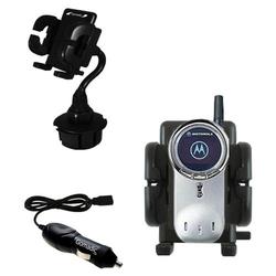 Gomadic Motorola V70 Auto Cup Holder with Car Charger - Uses TipExchange