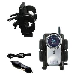 Gomadic Motorola V70 Auto Vent Holder with Car Charger - Uses TipExchange