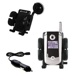 Gomadic Motorola V710 Auto Windshield Holder with Car Charger - Uses TipExchange