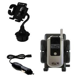 Gomadic Motorola V810 Auto Cup Holder with Car Charger - Uses TipExchange