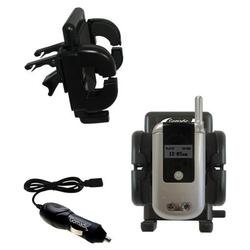 Gomadic Motorola V810 Auto Vent Holder with Car Charger - Uses TipExchange