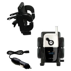 Gomadic Motorola V872 Auto Vent Holder with Car Charger - Uses TipExchange