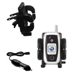 Gomadic Motorola V980 Auto Vent Holder with Car Charger - Uses TipExchange