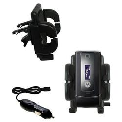 Gomadic Motorola W385 Auto Vent Holder with Car Charger - Uses TipExchange