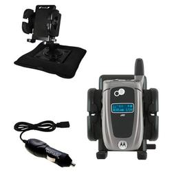 Gomadic Nextel i850 / i855 Auto Bean Bag Dash Holder with Car Charger - Uses TipExchange