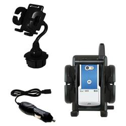 Gomadic Nextel i860 Auto Cup Holder with Car Charger - Uses TipExchange