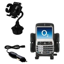 Gomadic O2 XDA Cosmo Auto Cup Holder with Car Charger - Uses TipExchange