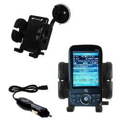 Gomadic O2 XDA Life Auto Windshield Holder with Car Charger - Uses TipExchange