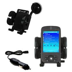 Gomadic O2 XDA Neo Auto Windshield Holder with Car Charger - Uses TipExchange