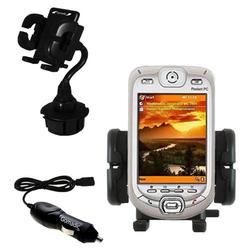 Gomadic O2 XDA PPC Phone Auto Cup Holder with Car Charger - Uses TipExchange