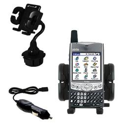 Gomadic PalmOne Treo 600 Auto Cup Holder with Car Charger - Uses TipExchange