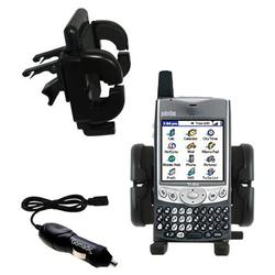 Gomadic PalmOne Treo 600 Auto Vent Holder with Car Charger - Uses TipExchange