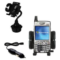 Gomadic PalmOne Treo 700w Auto Cup Holder with Car Charger - Uses TipExchange