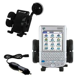 Gomadic PalmOne Tungsten C Auto Windshield Holder with Car Charger - Uses TipExchange