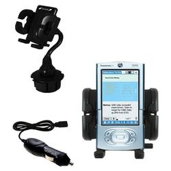 Gomadic PalmOne Tungsten T3 Auto Cup Holder with Car Charger - Uses TipExchange
