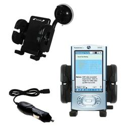 Gomadic PalmOne Tungsten T3 Auto Windshield Holder with Car Charger - Uses TipExchange