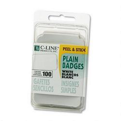 C-Line Products, Inc. Plain White Self Adhesive Name Badges, 3 1/2 x 2 1/4, 100/Box