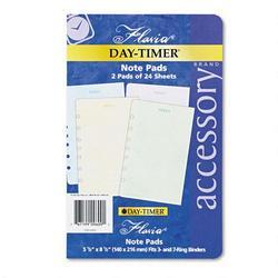 Daytimer/Acco Brands Inc. Planner Refill, Flavia® Design Note Pads, 5 1/2 x 8 1/2, 2 Pads, 24 Sheets Each