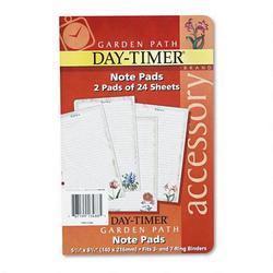Daytimer/Acco Brands Inc. Planner Refill, Garden Path Note Pads, 5 1/2 x 8 1/2, 2 Pads, 24 Sheets Each