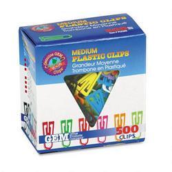Advantus Corporation Plastic Clips, Medium Size, Assorted Colors, 1 , 500/Box