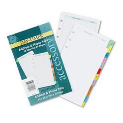 Daytimer/Acco Brands Inc. Portable Size Address/Phone Directory for Looseleaf Planner, Colored Tabs