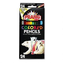 Dixon Ticonderoga Co. Prang® Presharpened Colored Pencils, 3.3mm Lead, 24 Color Set