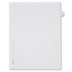 Avery-Dennison Preprinted Legal Side Tab Dividers, Tab Title W, 11 x 8 1/2, 25/Pack