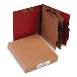 Acco Brands Inc. Pressboard 25 Point Classification Folders, Letter, 6 Section, Earth Red, 10/Box