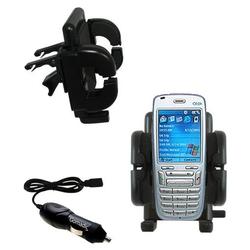 Gomadic Qtek 8010 Auto Vent Holder with Car Charger - Uses TipExchange