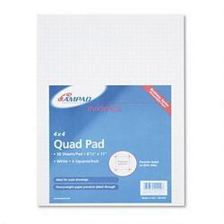 Ampad/Divi Of American Pd & Ppr Quadrille Pad with 4 Squares/Inch, 8 1/2 x 11, White 20#,50 Sheets/Pad