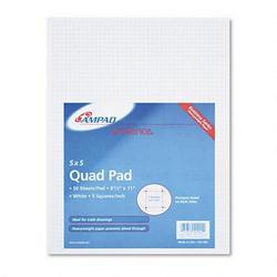 Ampad/Divi Of American Pd & Ppr Quadrille Pad with 5 Squares/Inch, 8 1/2 x 11, White 20#, 50 Sheets/Pad