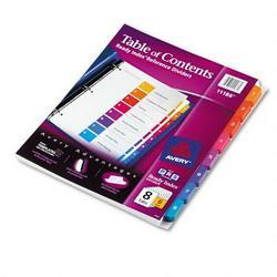 Avery-Dennison Ready Index® Contemporary Multicolor Table of Contents Dividers, 1 8, 6 Sets/Pack
