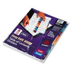 Avery-Dennison Ready Index® Laser/Ink Jet Easy Edit Table of Contents Dividers, 1 8, 6 Sets/Pack