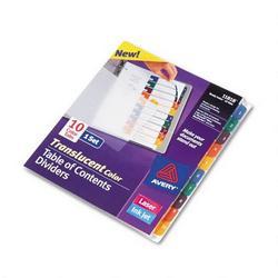 Avery-Dennison Ready Index® Translucent Multicolor Table of Contents Dividers, 10 Tab
