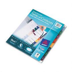 Avery-Dennison Ready Index® Translucent Multicolor Table of Contents Dividers, 8 Tab